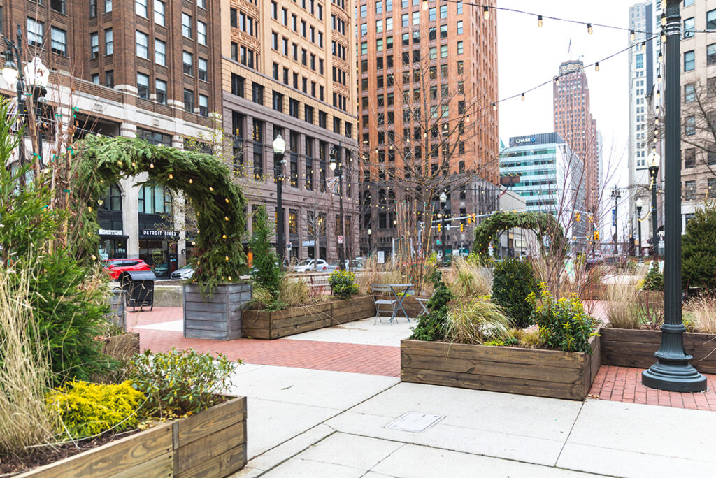 Garden Maze winter in Detroit